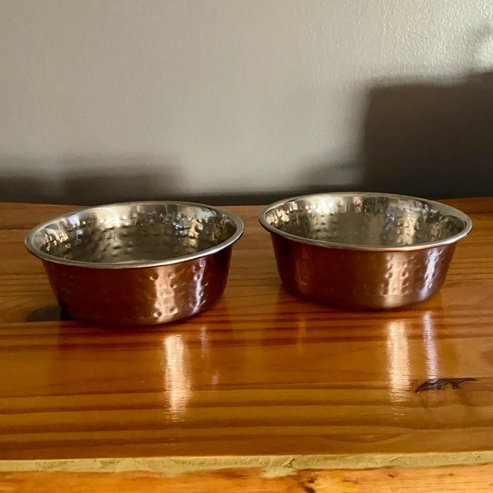 Hammered Copper Finish Bowls, Size Small 16oz